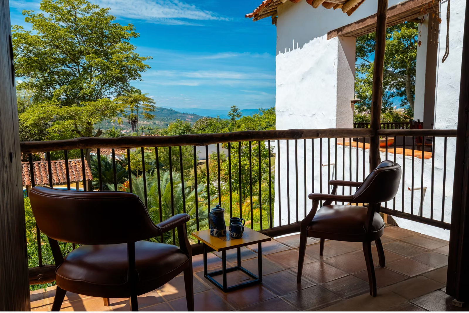 Terrace and view from the property